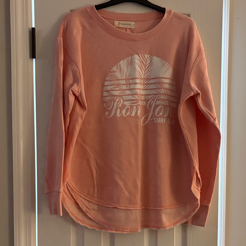 Ron Jon Women's Coral Sweatshirt with White Logo